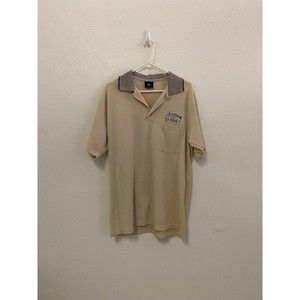 vintage sydney australia curduroy beige mens collared polo golf top size L
